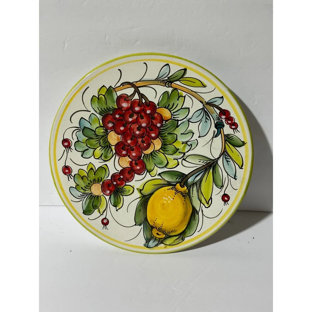 Abbiamo Tutto Italian Ceramic Decorative platter serving dish Fruit Lemon Grape
